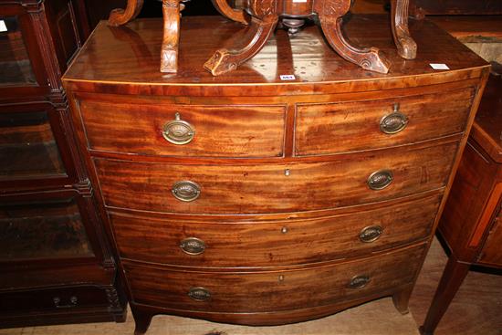 Regency mahogany bowfront chest of drawers